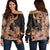 Hawaii Turtle Women's Off Shoulder Sweater Polynesian Hibiscus Art Organe - AH Black - Polynesian Pride