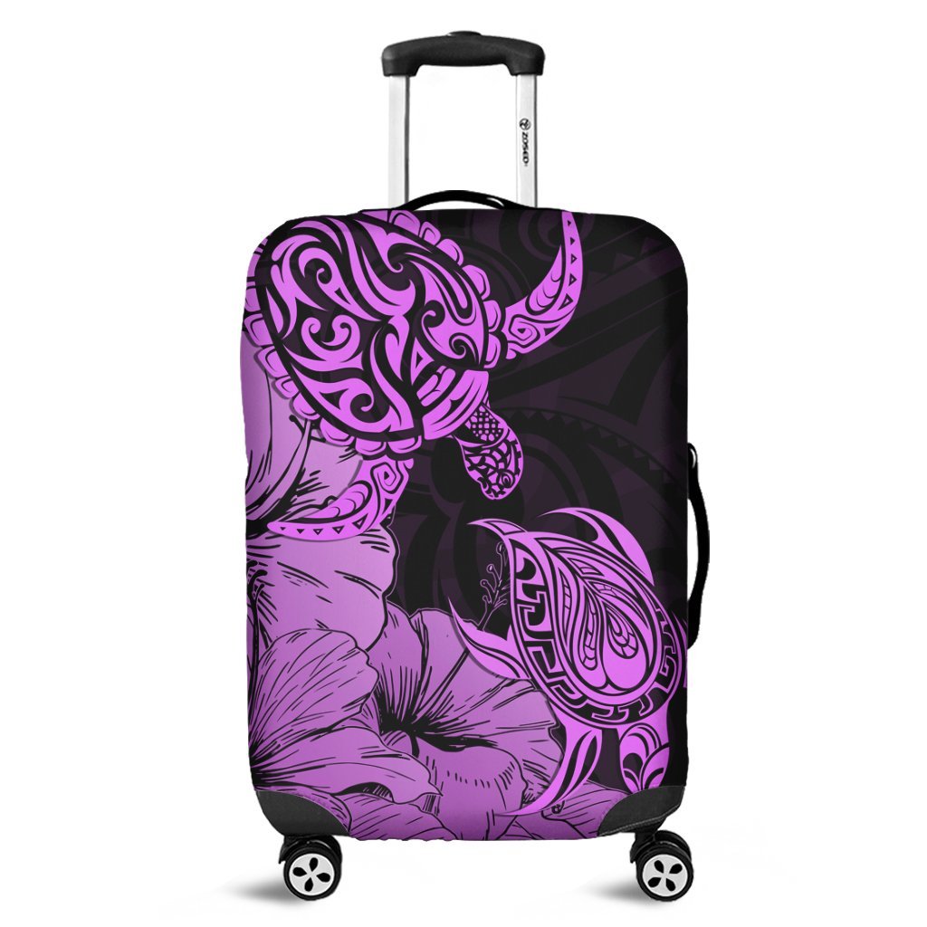 Hawaii Turtle Luggage Covers Polynesian Hibiscus Art Pink - AH Black - Polynesian Pride