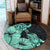 Hawaii Turtle Round Carpet Polynesian Hibiscus Art Turquoise - AH - Polynesian Pride