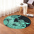 Hawaii Turtle Round Carpet Polynesian Hibiscus Art Turquoise - AH - Polynesian Pride