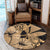 Hawaii Turtle Round Carpet Polynesian Hibiscus Art Ver 2.0 Gold - AH - Polynesian Pride