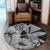 Hawaii Turtle Round Carpet Polynesian Hibiscus Art Ver 2.0 Gray - AH - Polynesian Pride