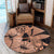 Hawaii Turtle Round Carpet Polynesian Hibiscus Art Ver 2.0 Orange - AH - Polynesian Pride