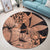 Hawaii Turtle Round Carpet Polynesian Hibiscus Art Ver 2.0 Orange - AH - Polynesian Pride