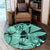 Hawaii Turtle Round Carpet Polynesian Hibiscus Art Ver 2.0 Turquoise - AH - Polynesian Pride