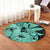 Hawaii Turtle Round Carpet Polynesian Hibiscus Art Ver 2.0 Turquoise - AH - Polynesian Pride