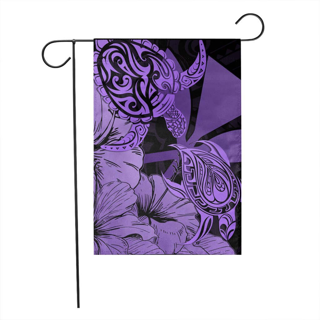 Hawaii Turtle Flag Polynesian Hibiscus Art Ver 2.0 Violet - AH - Polynesian Pride