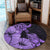 Hawaii Turtle Round Carpet Polynesian Hibiscus Art Violet - AH - Polynesian Pride