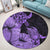 Hawaii Turtle Round Carpet Polynesian Hibiscus Art Violet - AH - Polynesian Pride