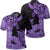 Hawaii Turtle Polo Shirt Polynesian Hibiscus Art Violet Unisex Black - Polynesian Pride