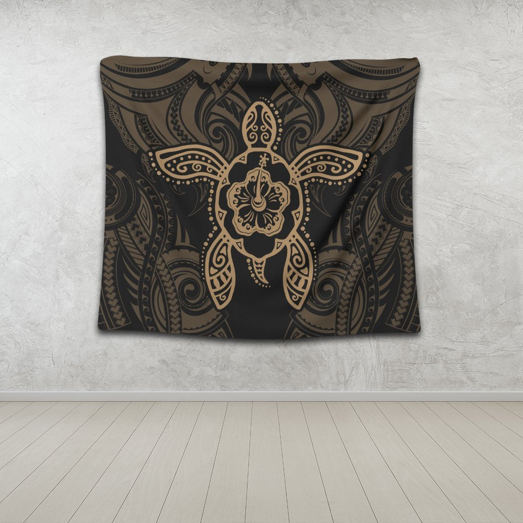 Hawaii Turtle Fixed Gold Tapestry AH - Polynesian Pride