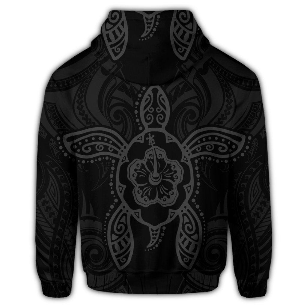 Hawaiian Turtle Fixed Gray Hoodie - Polynesian Pride