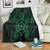 Hawaii Turtle Fixed Green Premium Blankets AH White - Polynesian Pride