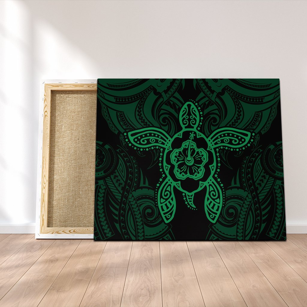 Hawaii Turtle Fixed Green Canvas AH Canvas Poly-cotton - Polynesian Pride