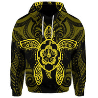Custom Hawaii Turtle Fixed Yellow Hoodie - Polynesian Pride