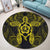 Hawaii Turtle Fixed Yellow Round Carpet AH - Polynesian Pride