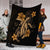 Hawaii Turtle Flower Polynesian Premium Blankets - Gold - AH - Polynesian Pride