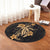 Hawaii Turtle Flower Polynesian Round Carpet - Gold - AH - Polynesian Pride