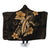 Hawaii Turtle Flower Polynesian Hooded Blanket - Gold - AH Hooded Blanket White - Polynesian Pride