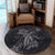 Hawaii Turtle Flower Polynesian Round Carpet - Gray - AH - Polynesian Pride