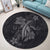 Hawaii Turtle Flower Polynesian Round Carpet - Gray - AH - Polynesian Pride