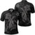 Hawaii Turtle Flower Polynesian Polo Shirt Gray Unisex Black - Polynesian Pride