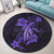 Hawaii Turtle Flower Polynesian Round Carpet - Purple - AH - Polynesian Pride