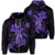 Hawaii Turtle Flower Polynesian Zip Hoodie Purple Unisex Art - Polynesian Pride