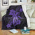 Hawaii Turtle Flower Polynesian Premium Blankets - Purple - AH White - Polynesian Pride