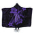 Hawaii Turtle Flower Polynesian Hooded Blanket - Purple - AH Hooded Blanket White - Polynesian Pride