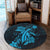 Hawaii Turtle Flower Polynesian Round Carpet - Turquoise - AH - Polynesian Pride