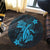 Hawaii Turtle Flower Polynesian Round Carpet - Turquoise - AH - Polynesian Pride