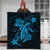 Hawaii Turtle Flower Polynesian Premium Quilts - Turquoise - AH - Polynesian Pride