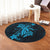 Hawaii Turtle Flower Polynesian Round Carpet - Turquoise - AH - Polynesian Pride