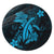 Hawaii Turtle Flower Polynesian Round Carpet - Turquoise - AH Round Carpet Luxurious Plush - Polynesian Pride