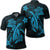 Hawaii Turtle Flower Polynesian Polo Shirt Turquoise Unisex Black - Polynesian Pride