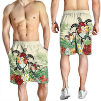 Hawaii Turtle Flowers Coconut Tree Leaf Men's Shorts - AH - Polynesian Pride