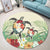 Hawaii Turtle Flowers Coconut Tree Leaf Round Carpet - AH - Polynesian Pride