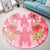 Hawaii Turtle Hibiscus Round Carpet - Pink Style - AH - Polynesian Pride