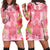 Hawaii Turtle Hibiscus Hoodie Dress - Pink Style - AH Black - Polynesian Pride