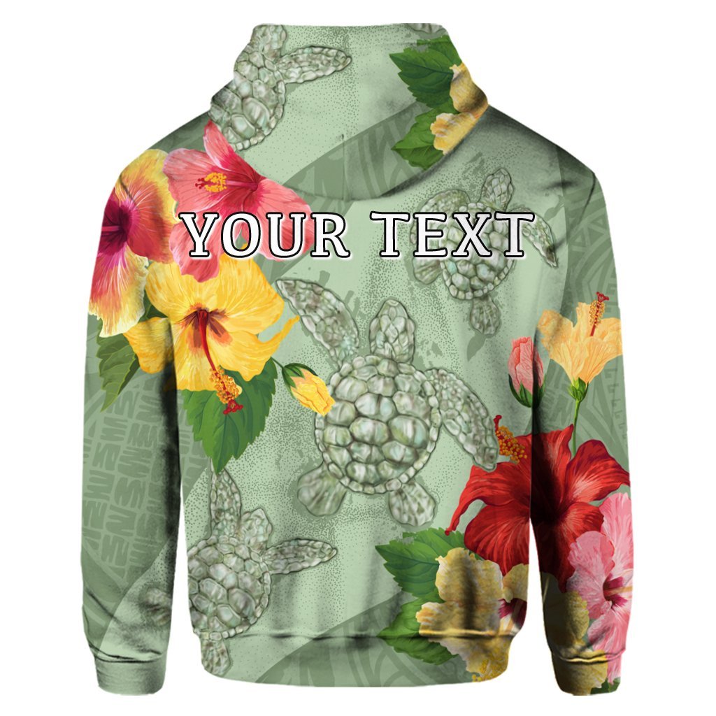 Custom Hawaii Turtle Hibiscus Hoodie Tink Style - Polynesian Pride