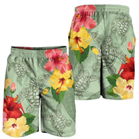 Hawaii Turtle Hibiscus Men's Shorts - Tink Style - AH - Polynesian Pride