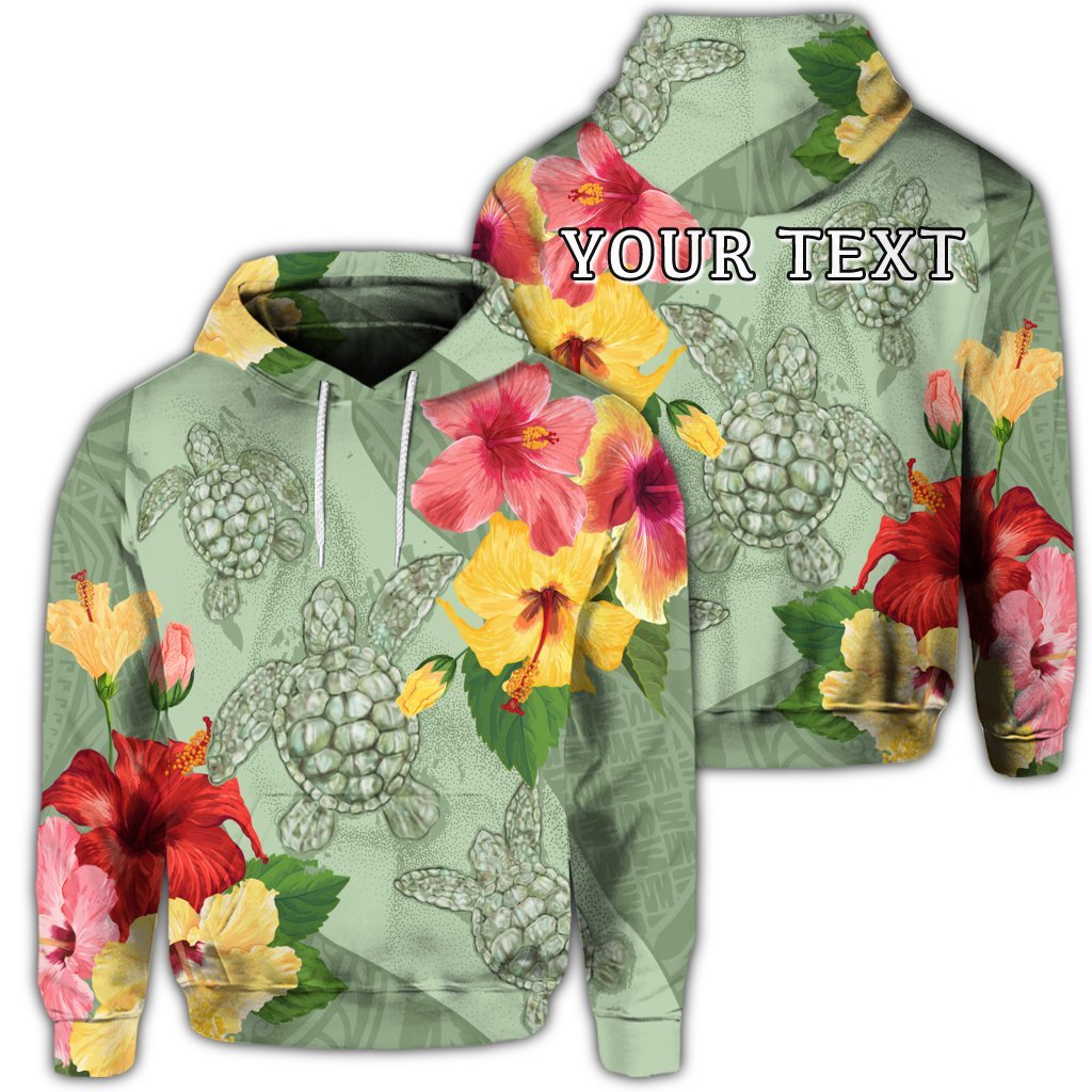 Custom Hawaii Turtle Hibiscus Hoodie Tink Style Unisex Art - Polynesian Pride