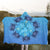 Hawaii Turtle Hibiscus Blue Hooded Blanket - AH - Polynesian Pride