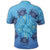 Hawaii Turtle Hibiscus Blue Polo Shirt - Polynesian Pride