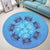 Hawaii Turtle Hibiscus Blue Round Carpet - AH - Polynesian Pride