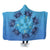 Hawaii Turtle Hibiscus Blue Hooded Blanket - AH Hooded Blanket White - Polynesian Pride