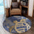 Hawaii Turtle Hibiscus Gold Round Carpet - Kyn Style - AH - Polynesian Pride