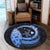 Hawaii Turtle Hibiscus Map Polynesian Round Carpet Blue - AH - Polynesian Pride