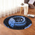 Hawaii Turtle Hibiscus Map Polynesian Round Carpet Blue - AH - Polynesian Pride